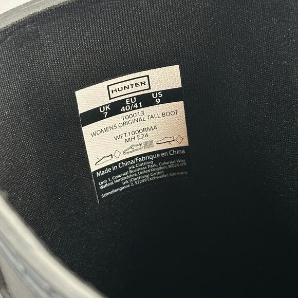 Hunter Women's Original Tall Rain Boots Black Size 9 - Picture 8 of 9